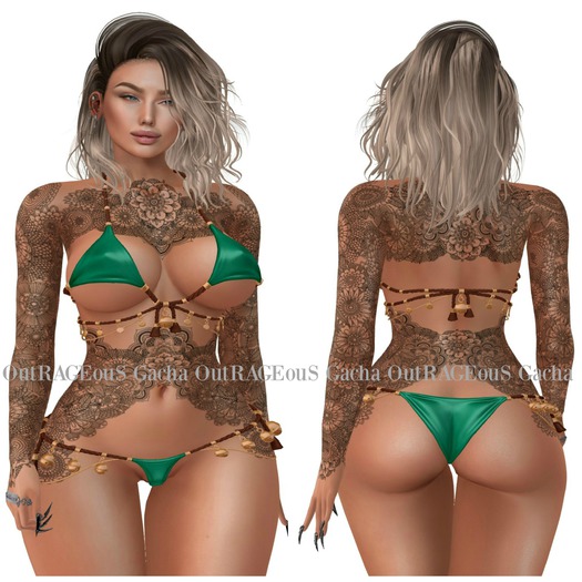 Moon Elixir - Scarlet Kitten - Lara - Bra & Panties - Green