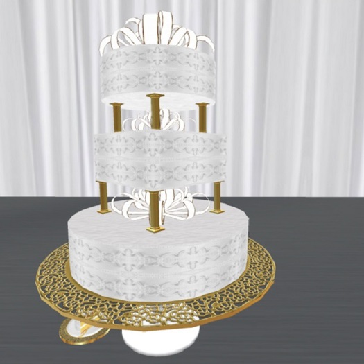 White Bows Wedding Cake