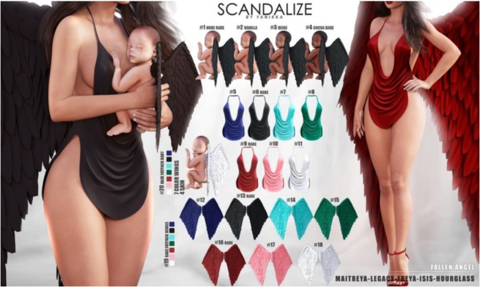 Scandalize.FALLEN ANGEL. WINGS BLUE #12