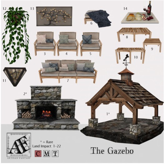 *AF* Gazebo 13 - Aspen Tree Decorative Art 1