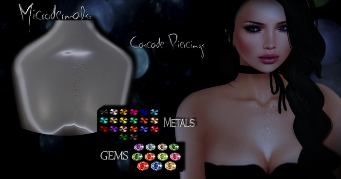 ~Tantalum~ Microdermals- Cascade Chest Piercing*.