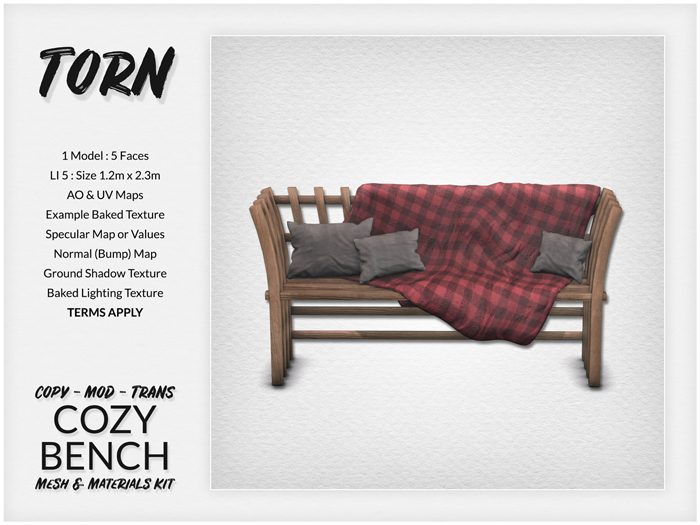 [TORN] Cozy Winter Bench Mesh & Materials