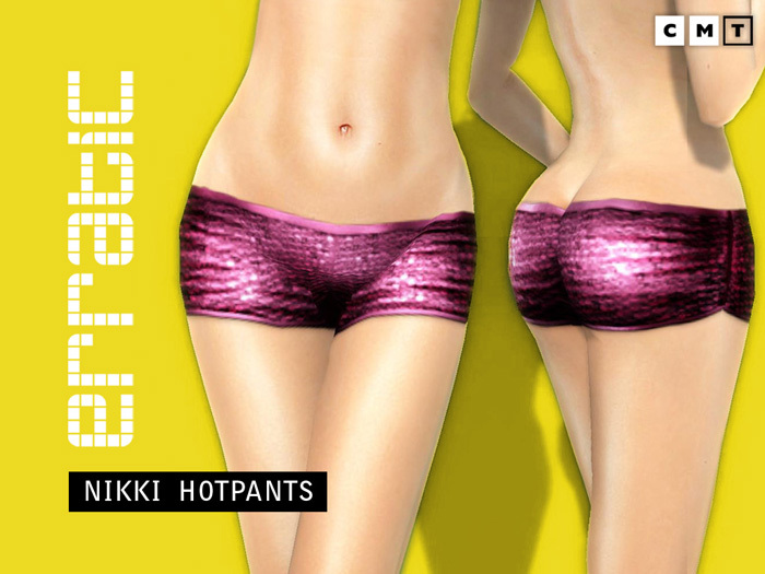 erratic / nikki - sequin hotpants / hotpink [ hot pants, hot-pants, booty shorts, boy shorts, shorts ]