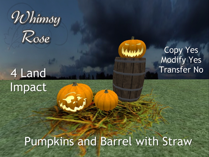 [WR] Pumpkins and Barrel with Straw (C/M)