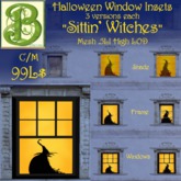 BGH9 Halloween Window Insets - Sitting Witches