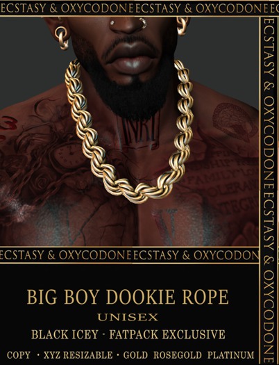 {E&O-BIG BOY DOOKIE ROPE -18 inch -GOLD