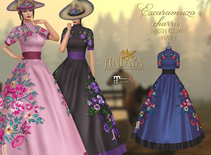 :: ANTAYA :: Mesh navy gown <Escaramuza charra>