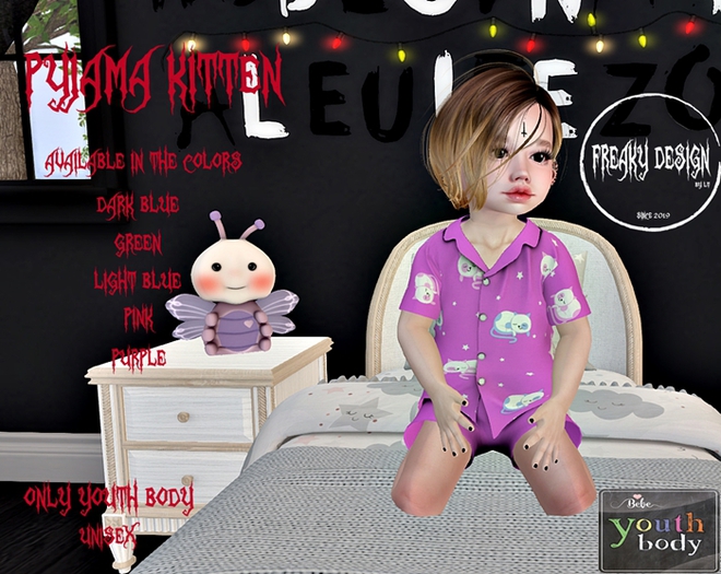 *FD* Pyjama "Kitten" Dark Blue