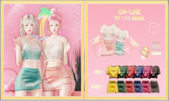 ON-LINE. MY TYPE GACHA / SILVER EARRING PINK