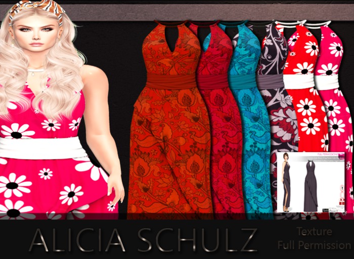 [Alicia Schulz] Texture for MI963447 Greek Style Black Ring Neck Side Backless Slits Dress set 1