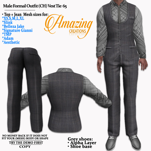 Second Life Marketplace - AmAzInG CrEaTiOnS Male Formal Outfit (CH ...