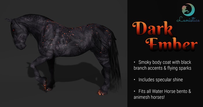 Lunistice: Dark Ember - Water Horse Body Coat & Hooves
