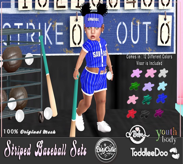 ~*BC*~GREY STRIPED BASEBALL SET 