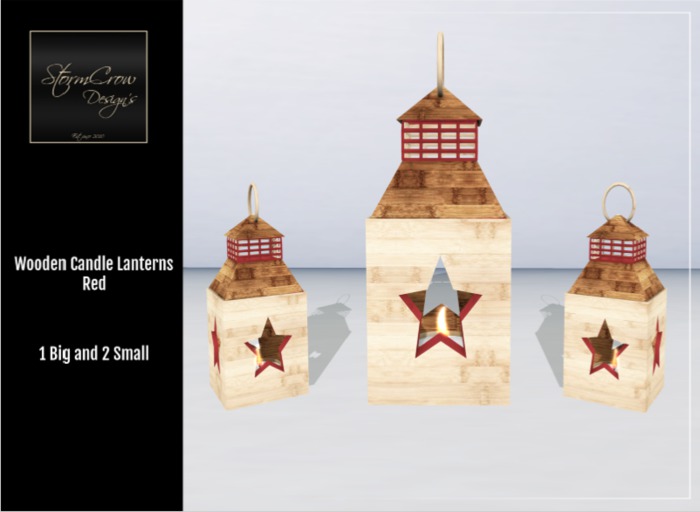 Wooden Lantern Red