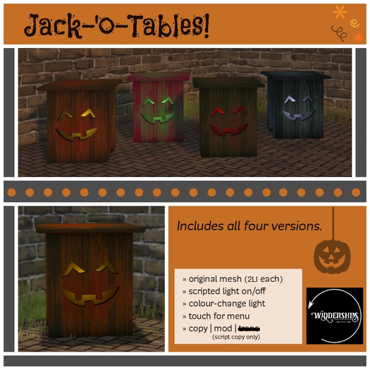 Widdershins - Jack-'o'-Tables