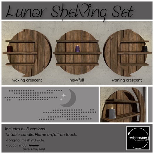 Widdershins - Lunar Shelving Set