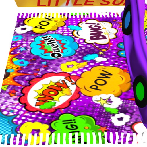 Purple hero word rug