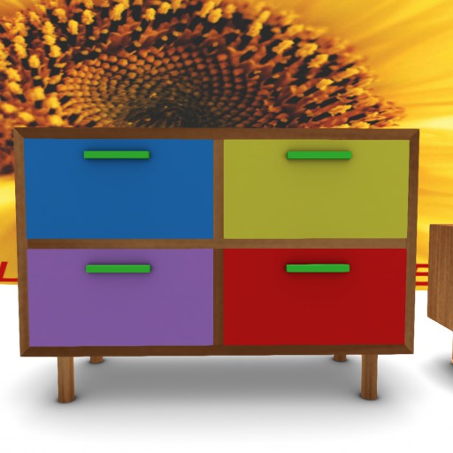 Dresser/ storage oak colorful