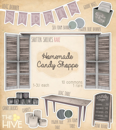 The Hive. Candy Shoppe Menu Board