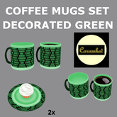 coffee mugs set decorated green (full-perm)