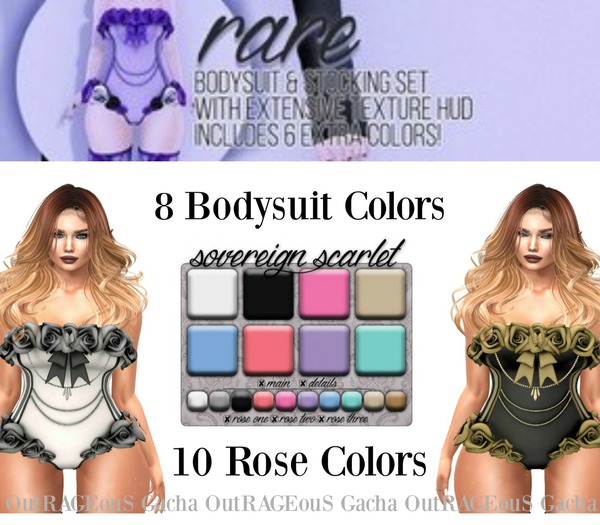 :glutz: sovereign scarlet bodysuit & stockings RARE