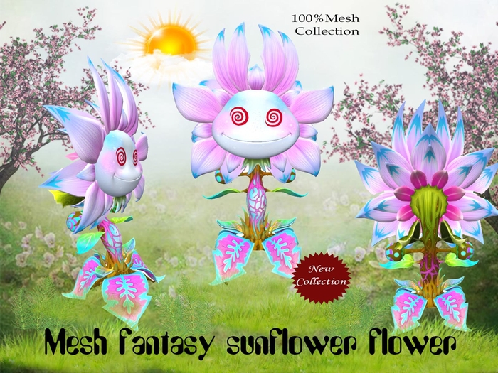 Mesh crazy hypnotic sunflower flower