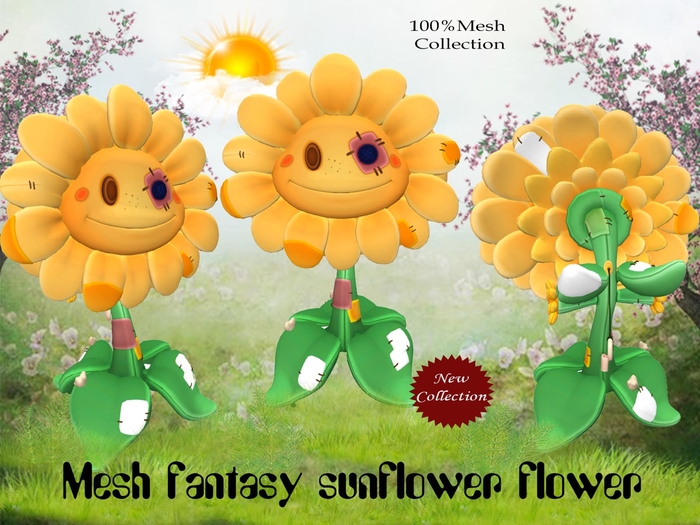 Mesh wounded and cared sunflower flower