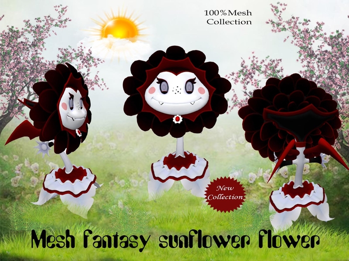 Mesh dark vampire sunflower flower