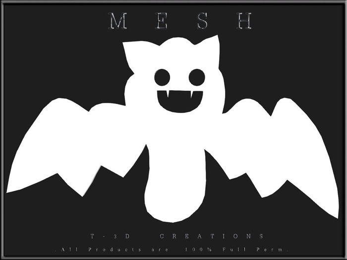 T-3D Creations [ Halloween Bat 01 ] MESH - Full Perm