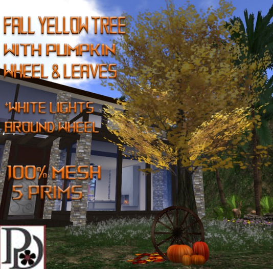!pd-Fall Tree Yellow and Decor