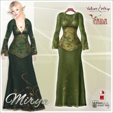 [V/W] + Faida - Mirya Dress Jade - Medieval Fantasy gown, Elven style, for Maitreya Lara & Slink Hourglass - Mesh