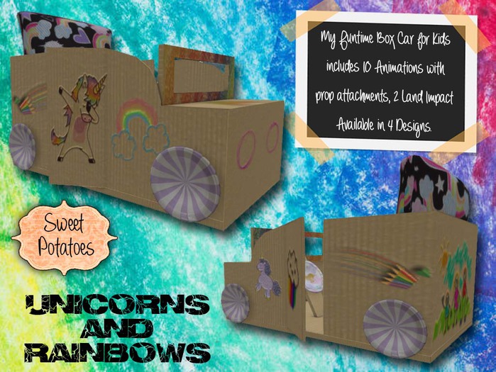 < SP > My Funtime Box Car - Unicorns & Rainbows