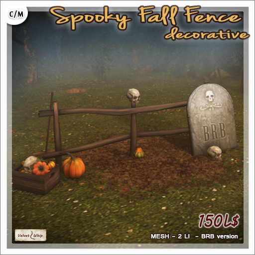 Second Life Marketplace - [V/W] Spooky Fall Fence - BRB Version - Mesh ...