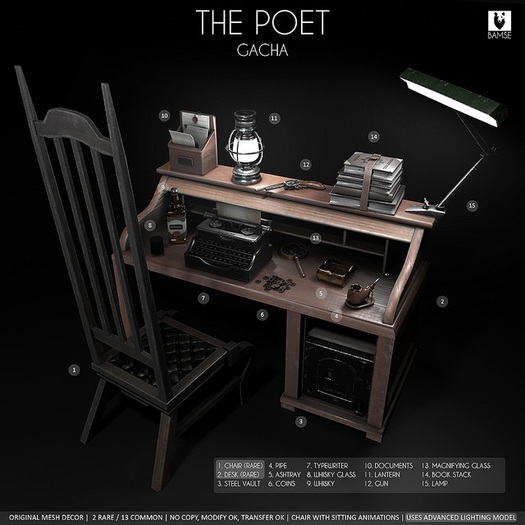 1. :BAMSE: The Poet - Chair RARE