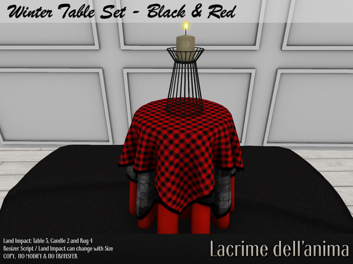 Winter Table Set - Black & Red