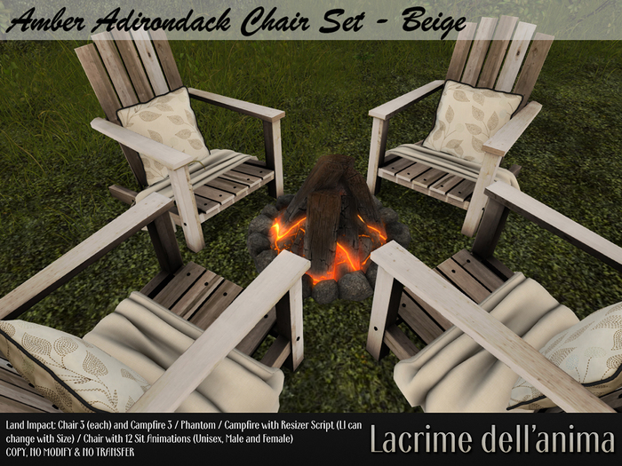 Amber Adirondack Chair Set - Beige