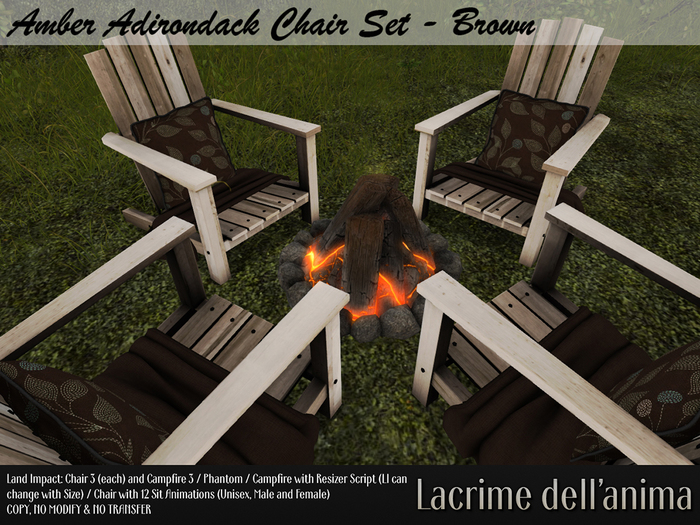 Amber Adirondack Chair Set - Brown