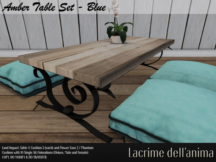 Amber Table Set - Blue