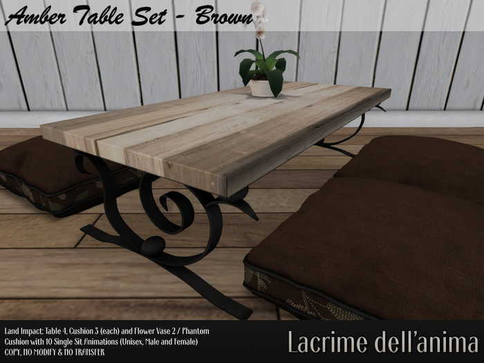 Amber Table Set - Brown