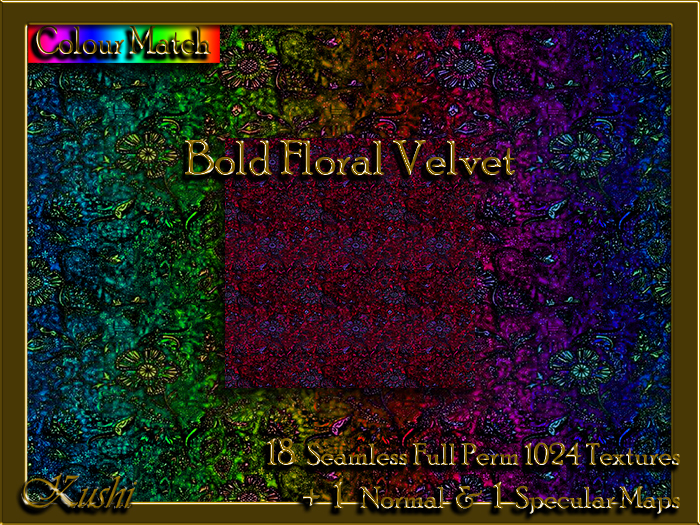 !Kushi! BoldFloralVelvet Textures -WearToUnpack
