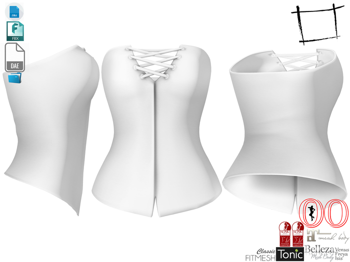 Dae Obj FBX For Women's Lace Corset Top Slink, Maitreya, Ocacin Voluptuous, Belleza, Tonic