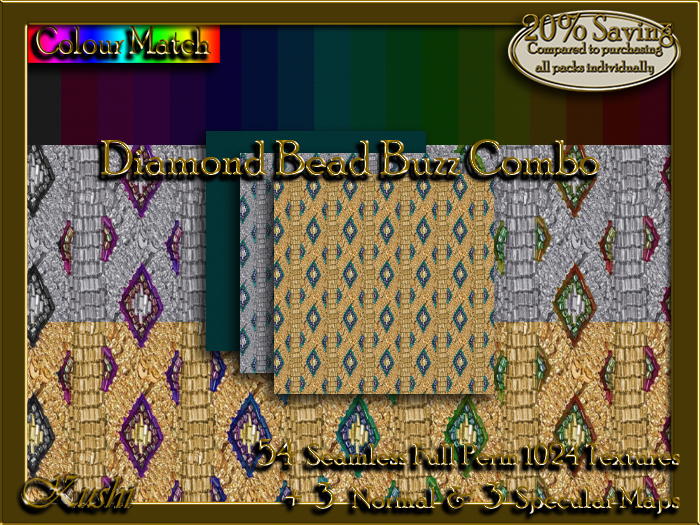 Diamond Bead Buzz Combo Textures