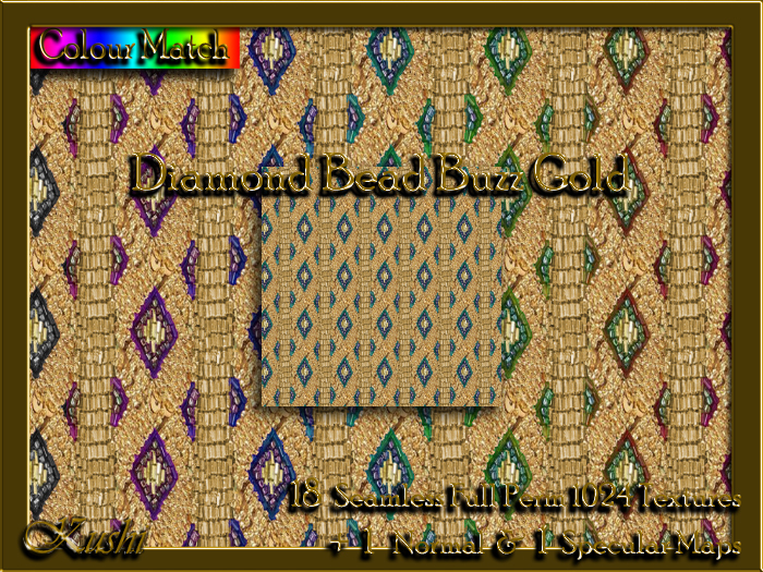 Diamond Bead Buzz Gold Textures