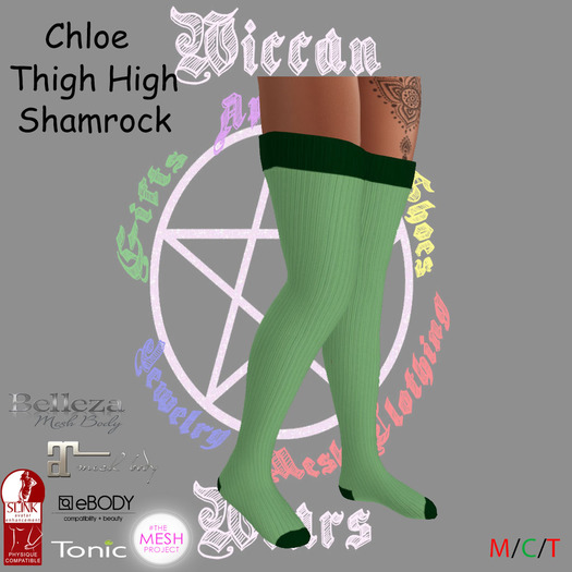 ~WW~ Chloe Shamrock Thigh Socks