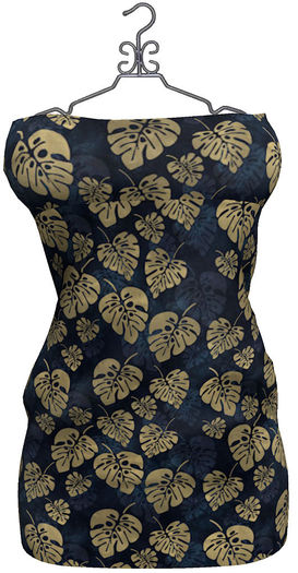 Fortune Inky Leaves Tube Dress