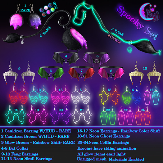 13 *NW* Spooky Set - Neon Skull - Pink