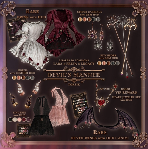 toksik - Devil's Manner Spider Earrings (Gold)