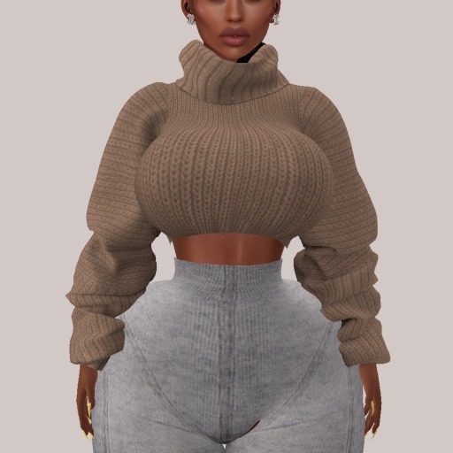 Moxy - Cropped Sweater ( Cocoa )