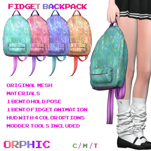 Orphic Fidget Backpack - Mermaid Glitz BOX (ADD)
