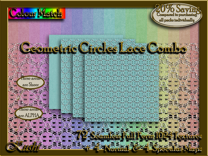 !Kushi! GeometricCirclesLaceCOMBO Textures -WearToUnpack